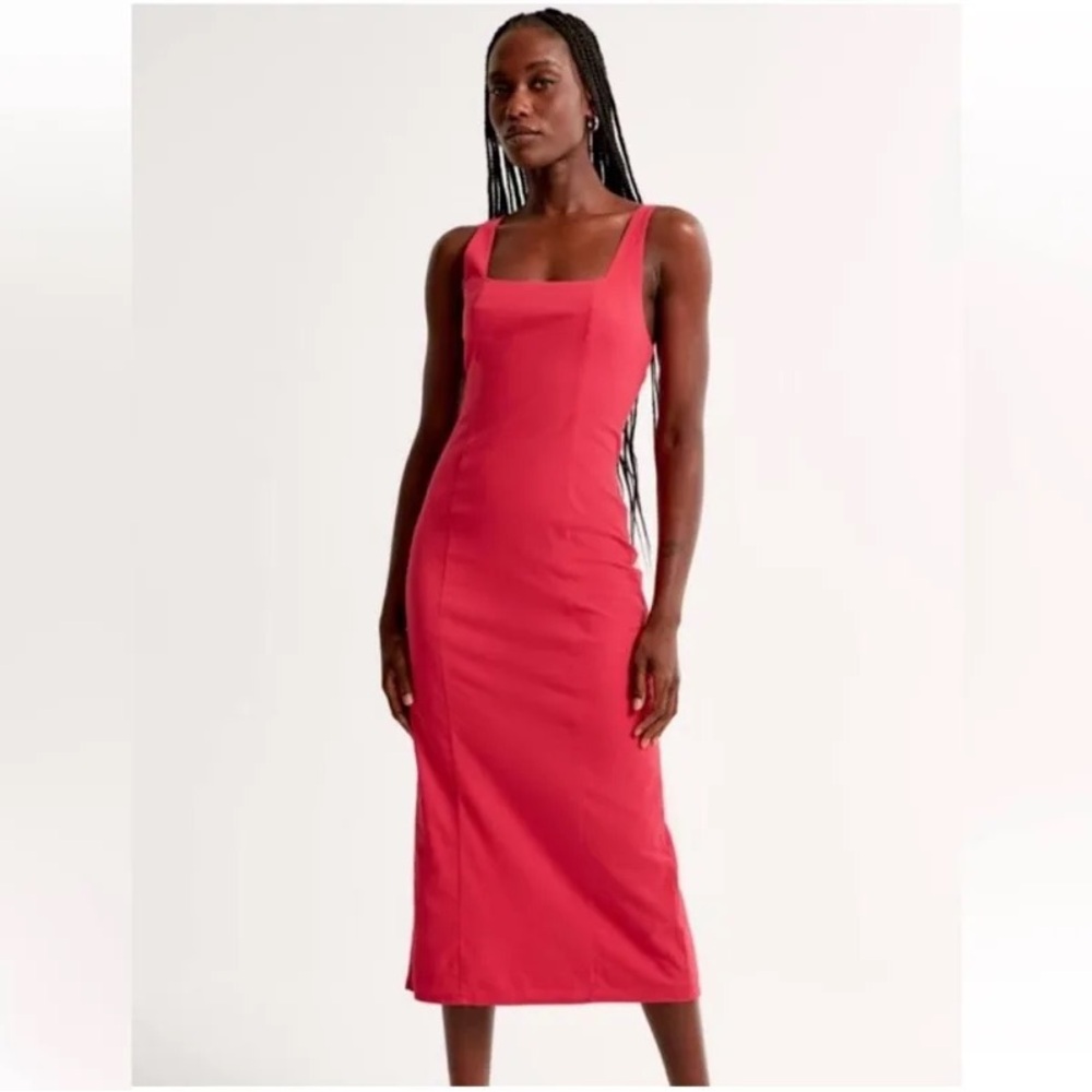 Abercrombie & Fitch Stretch Column Midi Dress - Size XL